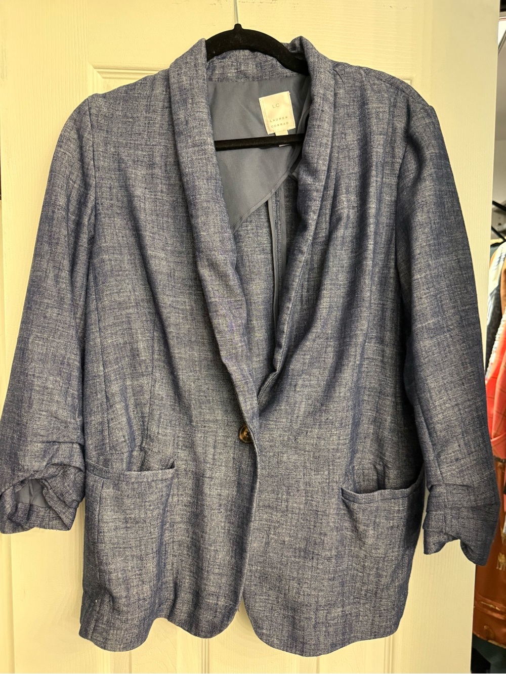 LC Lauren Conrad Blue Petite Blazer Jacket